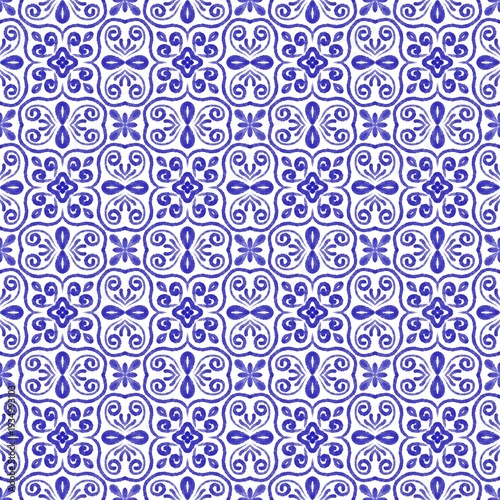 seamless floral pattern, ceramic, wallpaper, blue