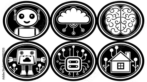 Modern technology icons for business and innovation