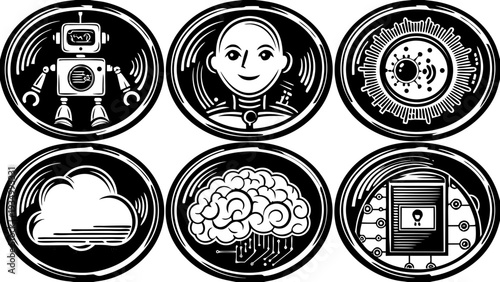 Modern technology icons for business and innovation needs