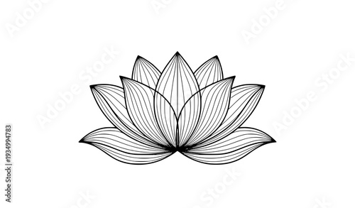 Elegant Lotus Line Art Vector for Mindfulness Yoga and Spiritual Design
