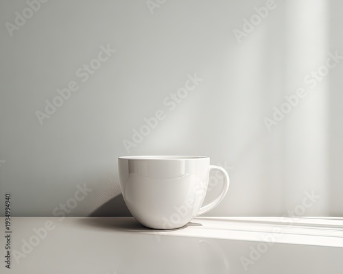 Wallpaper Mural White Cup On Light Surface With Sunlight Torontodigital.ca