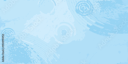 Abstract light blue background with circular and linear brushstroke patterns