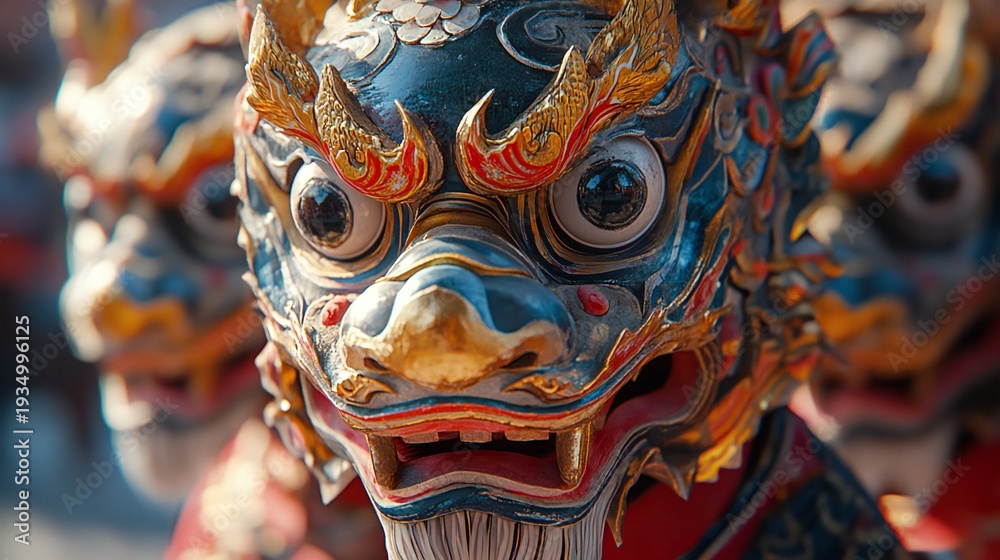 Fototapeta premium Masked Dancers Performing at a Tsechu Festival in Paro, Bhutan