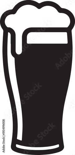 Beer Mug with Foam Oktoberfest Drink Icon,Classic Beer Glass Mug Alcohol Beverage Symbol