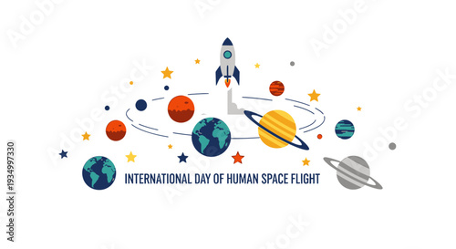 Astronaut in Space with Planets and Stars.