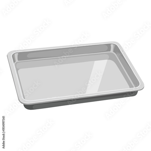 Empty Metal Tray for Food Serving or Food Preparation in Commercial Kitchen