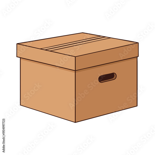 Simple Cardboard Storage Box for Organization and Moving