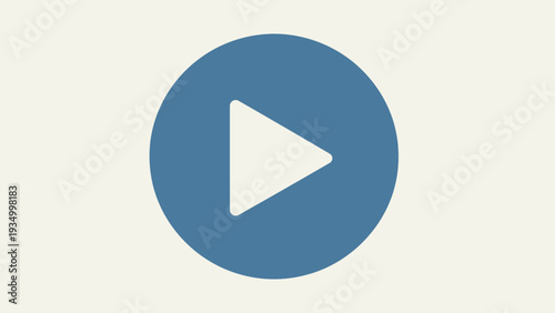 Blue Play Button Icon.