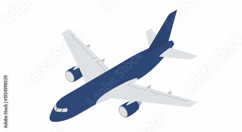 Blue Commercial Airplane Flying in the Sky.