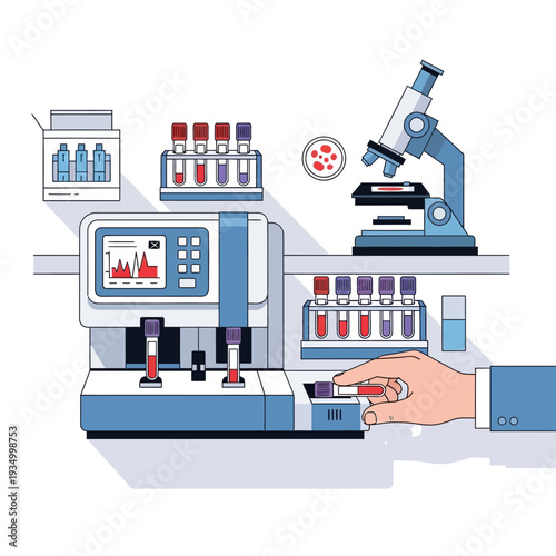 Medical Laboratory Equipment: Hematology Analyzer, Microscope, Blood Samples