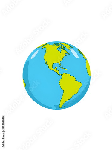 Flat Earth Globe Icon Vector Illustration