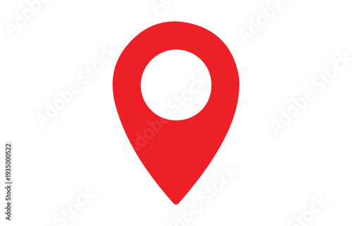 Red Location Pin Icon – GPS Map Marker and Navigation Symbol for Travel, Delivery and Tracking Applications