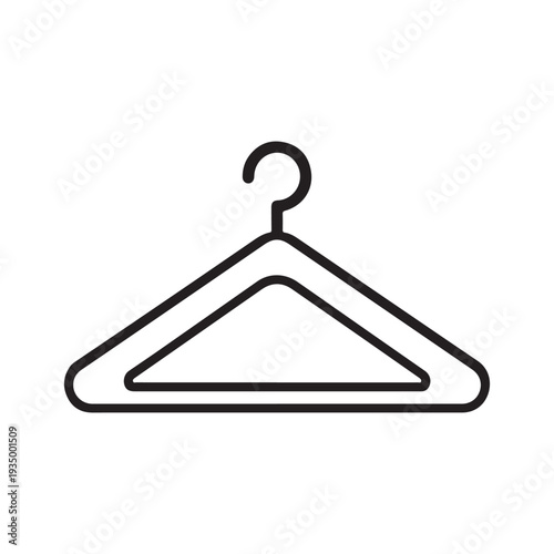 Clothes Hanger Outline Icon Minimal Laundry and Wardrobe Symbol