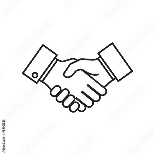 Handshake Outline Icon Business Partnership Agreement Symbol
