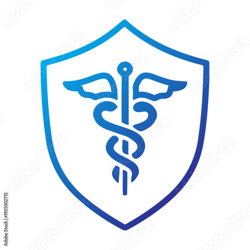 Pharmacy Symbol Shield Line Gradient Icon