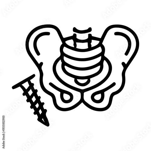 Pelvic Implant Surgery Line Icon