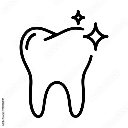Healthy Tooth Line Icon