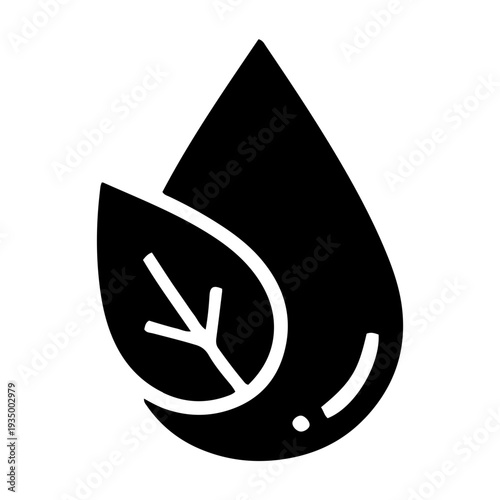 Natural Herbal Drop Solid Icon