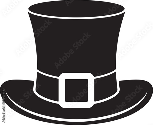 St patricks day leprechaun hat silhouette vector,Traditional Irish Leprechaun Hat Saint Patricks Day Symbol
