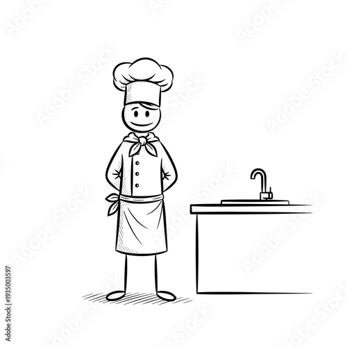 Cartoon chef character for culinary websites, cooking classes, or recipes