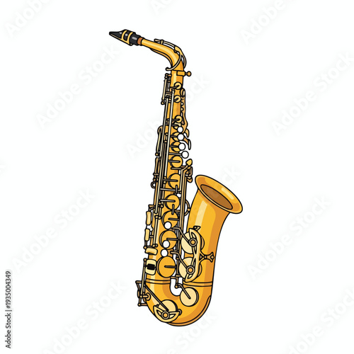 Vibrant Saxophone Illustration