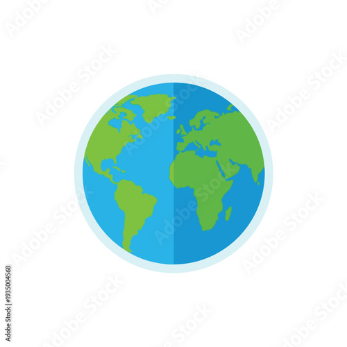 Global Earth Illustration Showing Continents and Oceans for Environmental and Educational Use