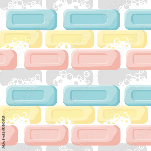 Pattern of Rectangular Soap Bars Arranged Like a Colorful Brick Wall