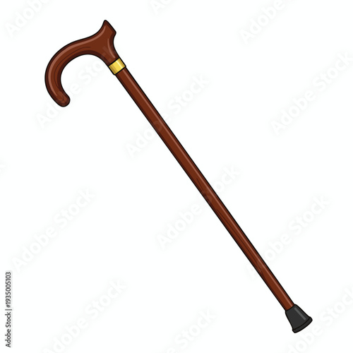 Elegant Wooden Walking Cane for Support and Style