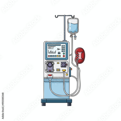 Modern Medical Dialysis Machine for Kidney Treatment and Hemodialysis Therapy