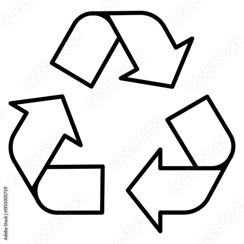 Recycle symbol icon for environmental waste management