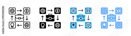Business Model  icon set multiple style collection