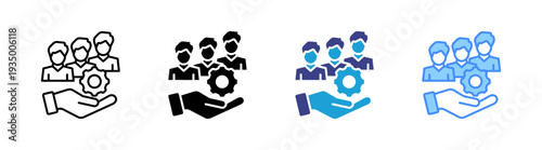 Human Resource  icon set multiple style collection