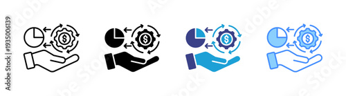 Management  icon set multiple style collection