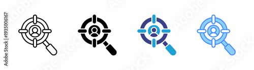 Head Hunting icon set multiple style collection