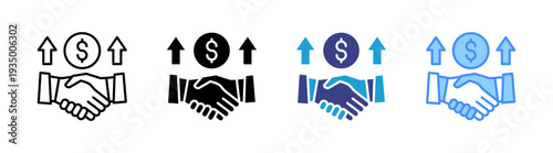 Acquisition icon set multiple style collection