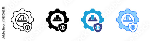 Insurance icon set multiple style collection