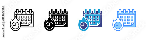 Deadline icon set multiple style collection