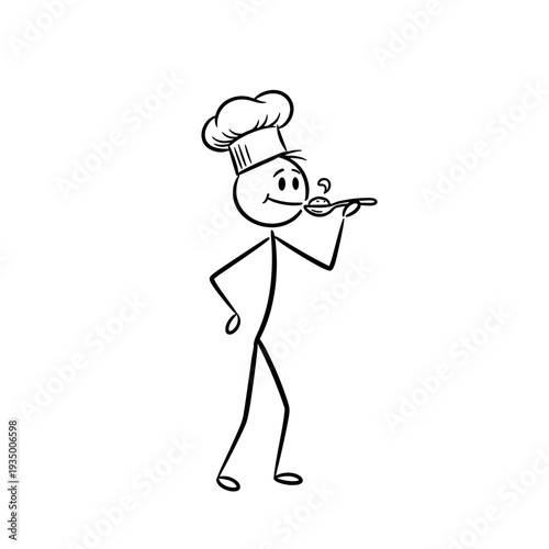 Chef tasting prepared dish, ideal for cooking blogs, culinary courses, and recipe books