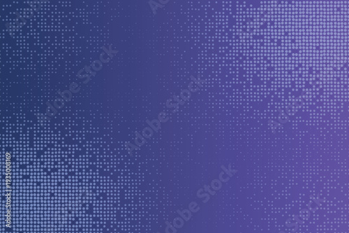 A deep blue to soft lavender gradient background shows a subtle halftone dot pattern