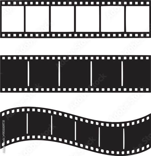 Movie Film Strip Frames Vector Icon Set