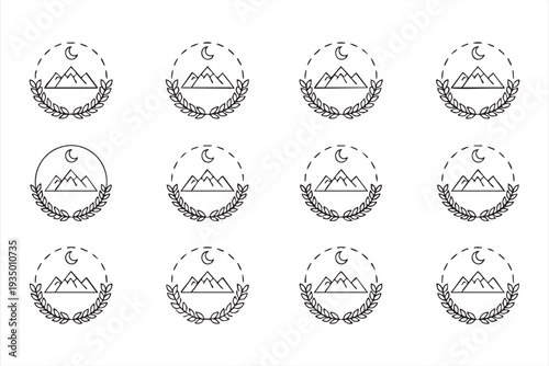 Minimal Mountain Badge Vector Logos for Travel and Nature Brands