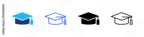 Education Multi Style Icon Set Vector 