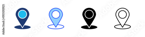 Location Multi Style Icon Set Vector 