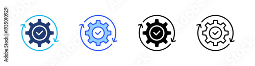 Continuous Multi Style Icon Set Vector 