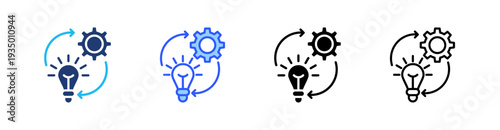 Implementation Multi Style Icon Set Vector 