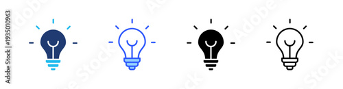 Idea Multi Style Icon Set Vector 