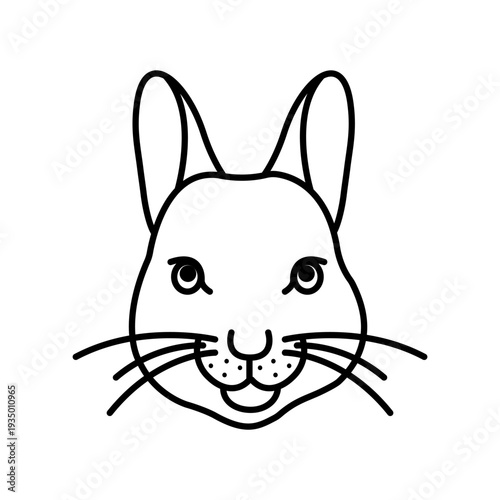 Squirrel Face Line icon. Vector Illustration