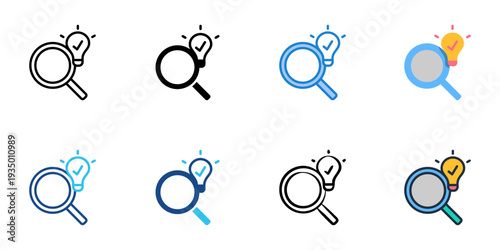 Search suggestions icons set multiple style collection. Editable stroke 
