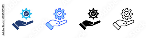 Service Multi Style Icon Set Vector 