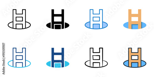 Shortcuts icons set multiple style collection. Editable stroke 
